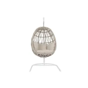 Dana Rope Hanging Club Chair with Cushions - Linen Canvas