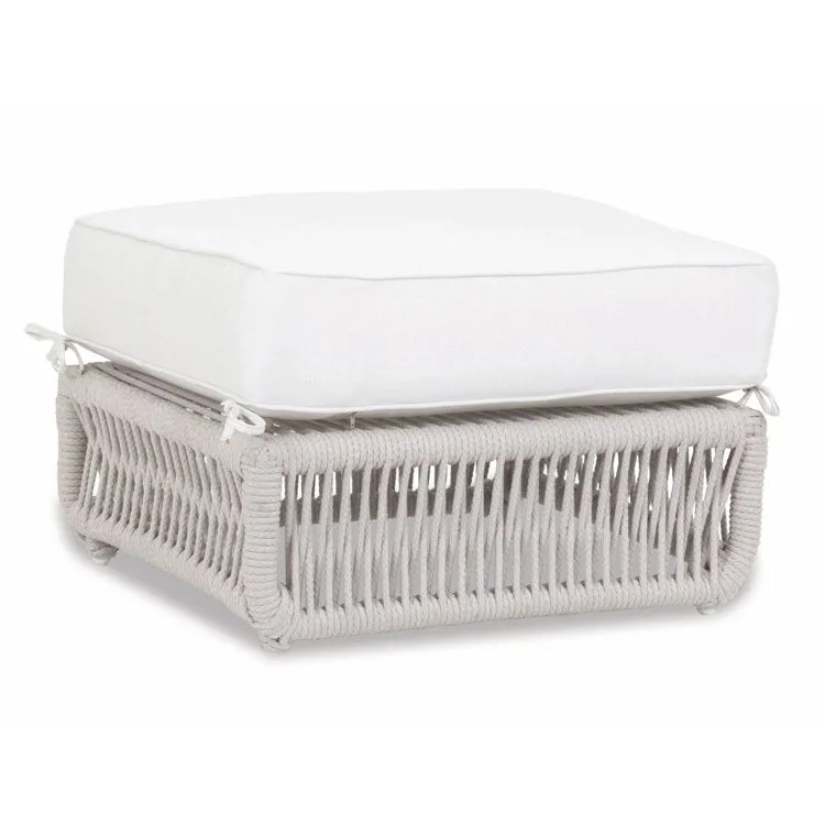Dana Rope Ottoman with Cushions - Linen Canvas