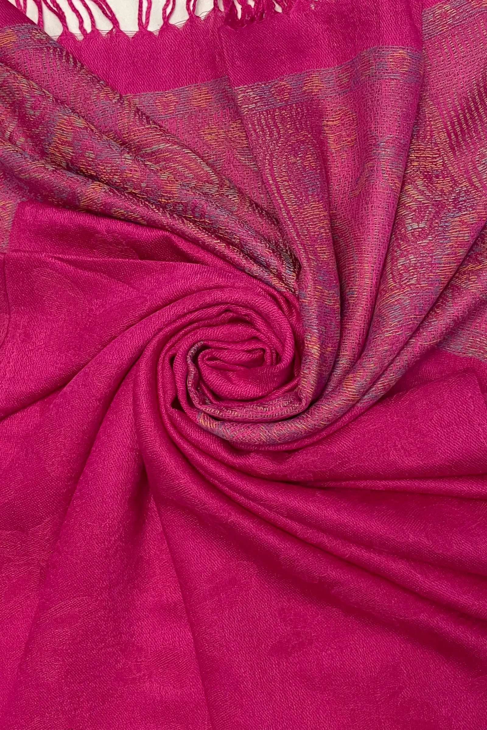 Delicate Butterfly Embroidered Pashmina Tassel Scarf