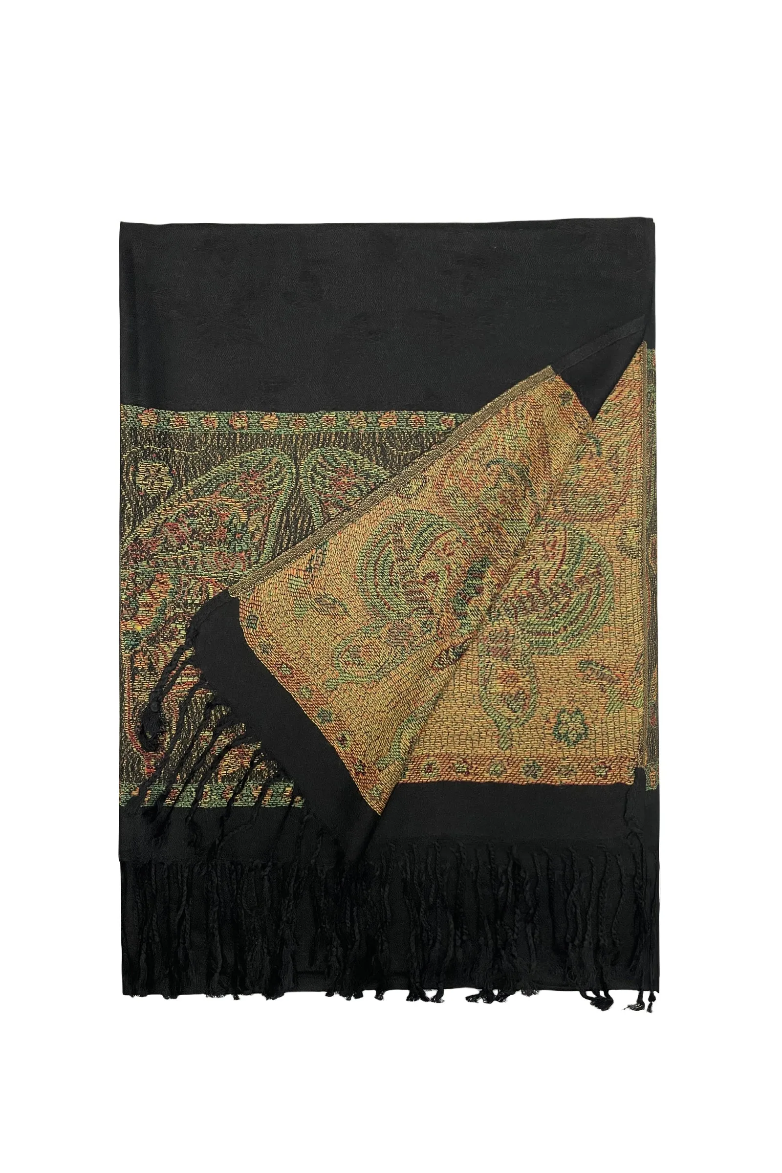 Delicate Butterfly Embroidered Pashmina Tassel Scarf