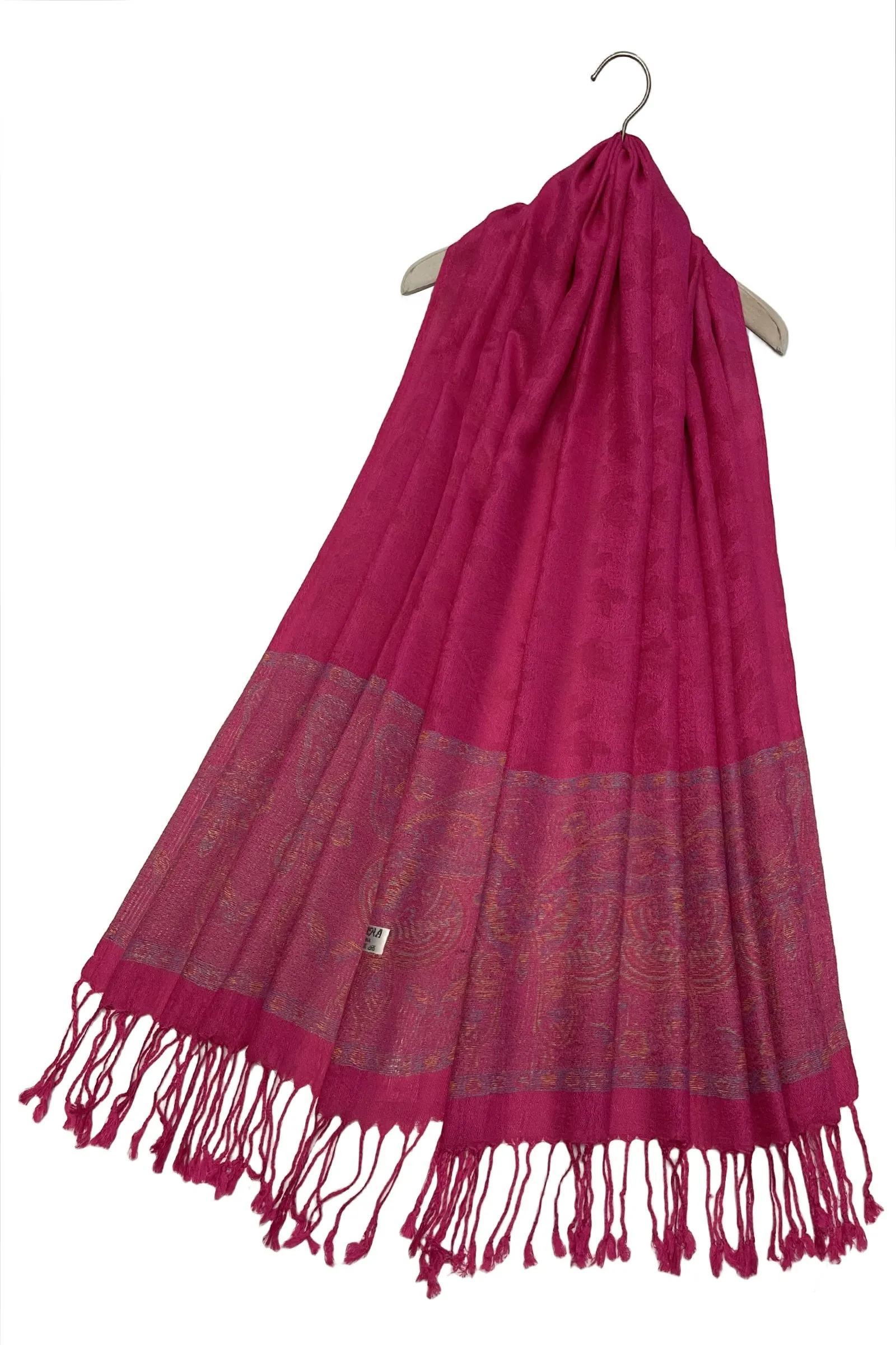 Delicate Butterfly Embroidered Pashmina Tassel Scarf