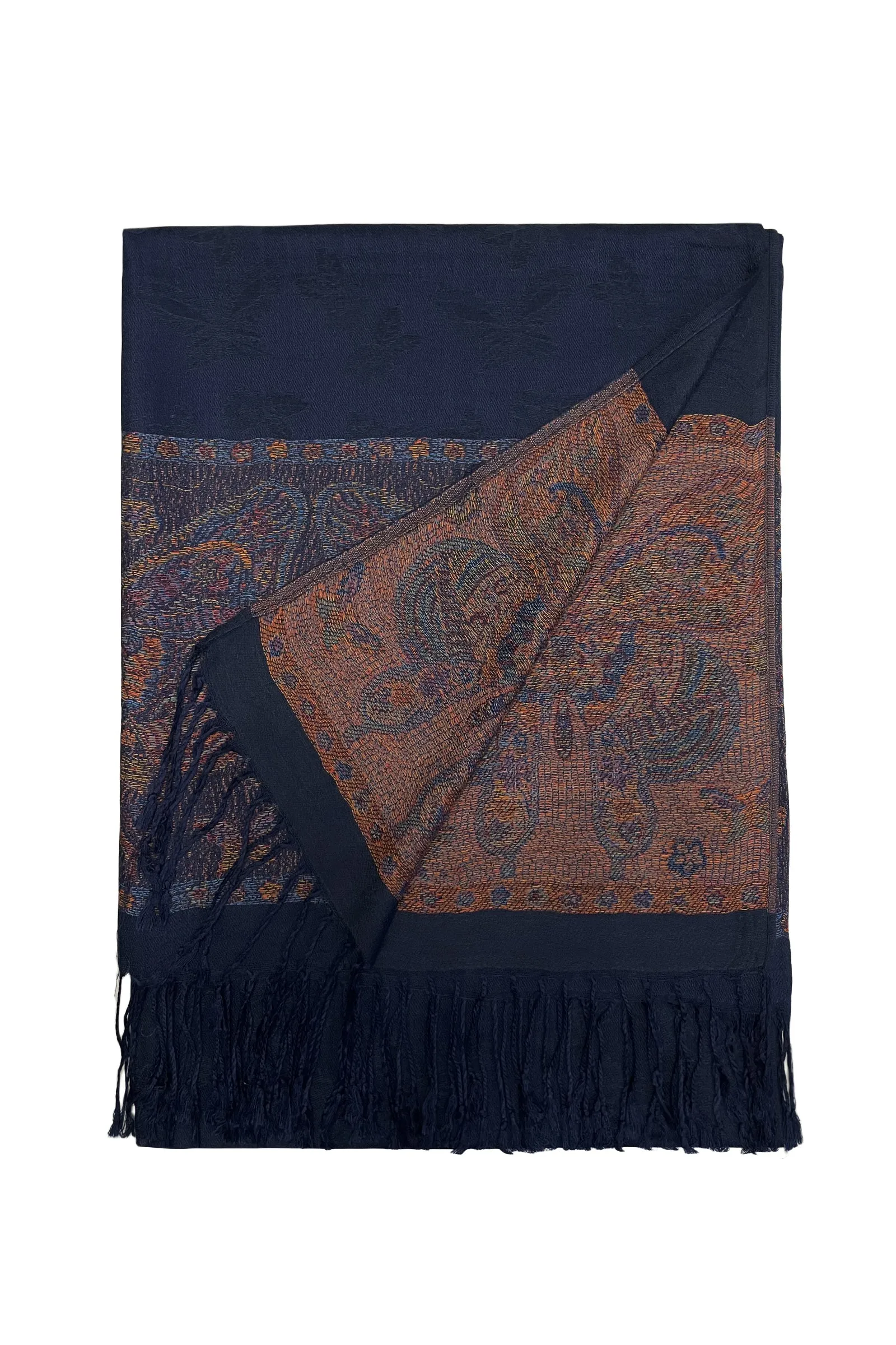 Delicate Butterfly Embroidered Pashmina Tassel Scarf