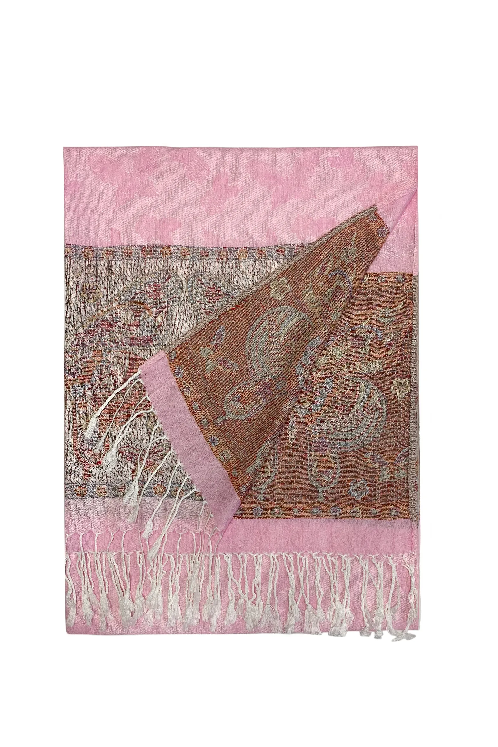 Delicate Butterfly Embroidered Pashmina Tassel Scarf