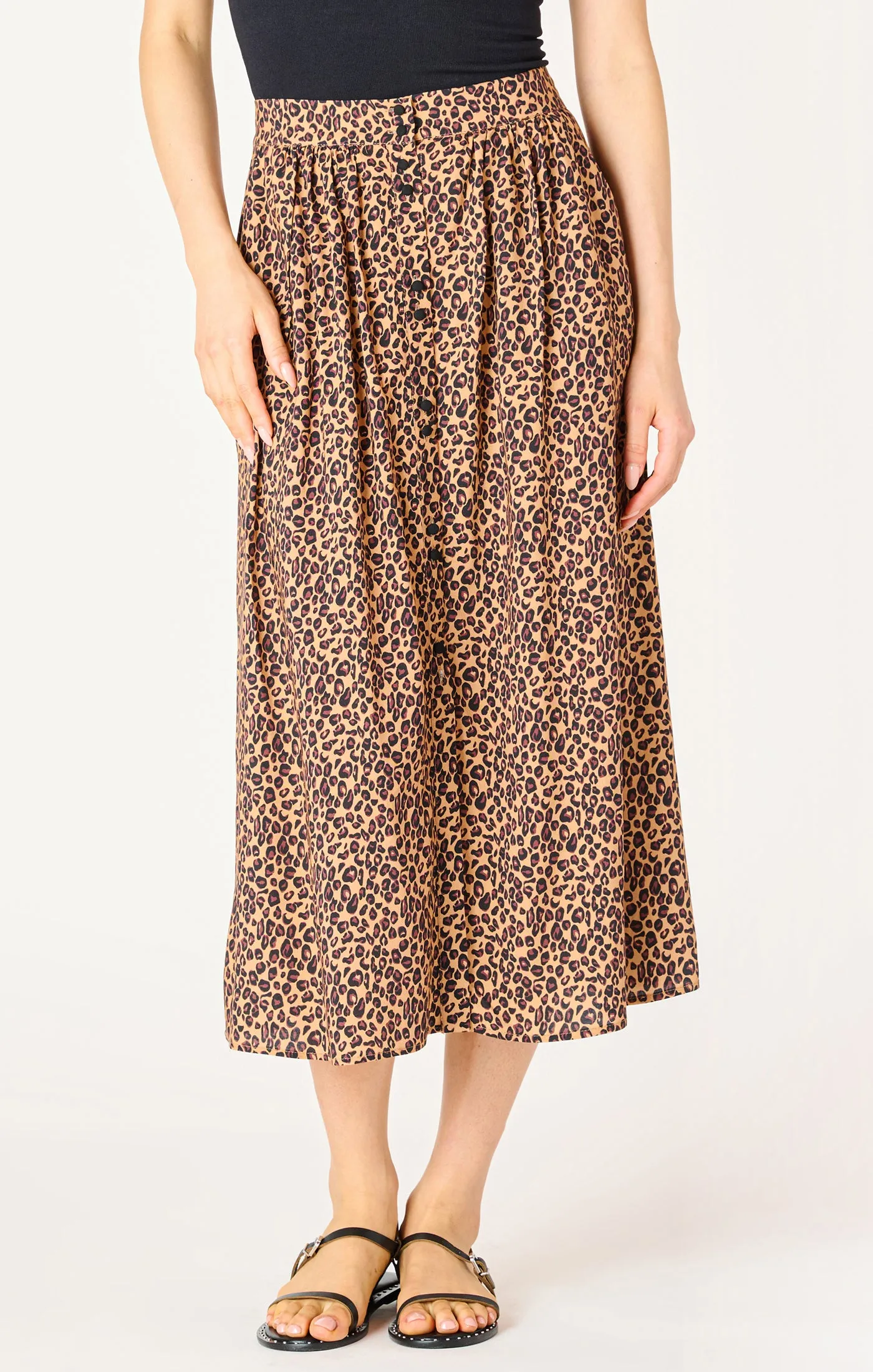 Dex Animal Print Midi Skirt