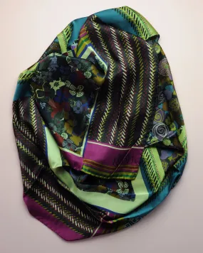 Diane Culture Redd Fuschsia Luxurious  Floral Print Scarf