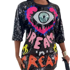 Dreams Sequin T-Shirt  Dress