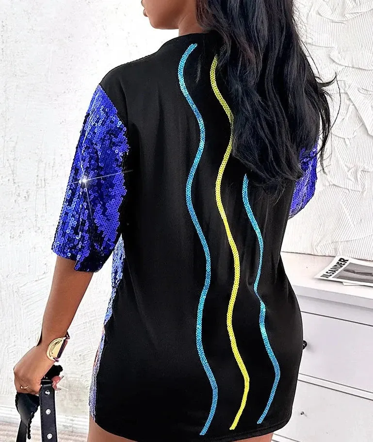 Dreams Sequin T-Shirt  Dress
