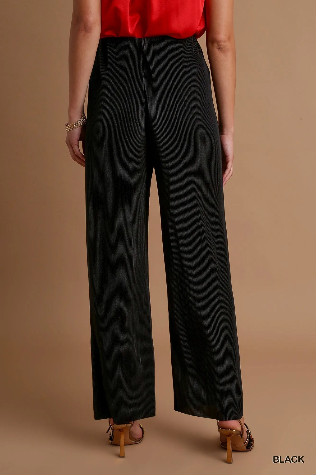 Dress It Up Black Accordion Pants