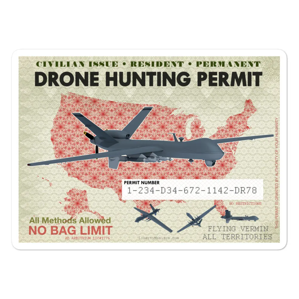 Drone Hunting Permit Sticker
