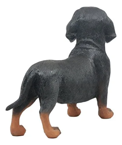 Ebros Adorable Black And Tan Dachshund Dog Statue 8" Long Schnitzel Sausage Wiener Dog Figurine