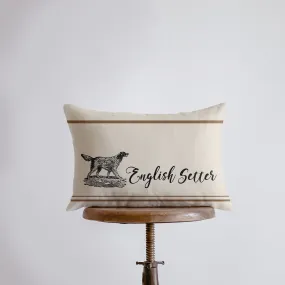 English Setter | Pillow Cover | 18 x 12 | Primitive Decor | Vintage Farm Hunting Dog | Farmhouse Decor | Throw Pillows | Room Decor