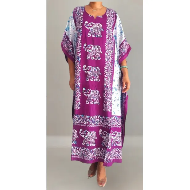 Ethnic Tribal Long Kaftan Loungewear Robe Duster Dress