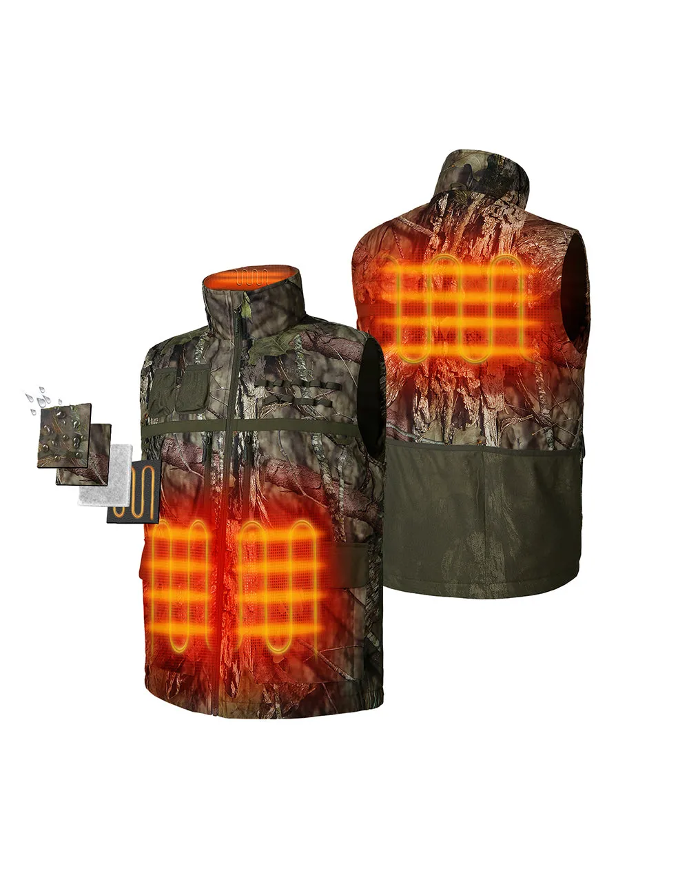 Final Sale - Men's Heated Hunting Vest - Camouflage, Mossy Oak® Country DNA (Apparel Only)