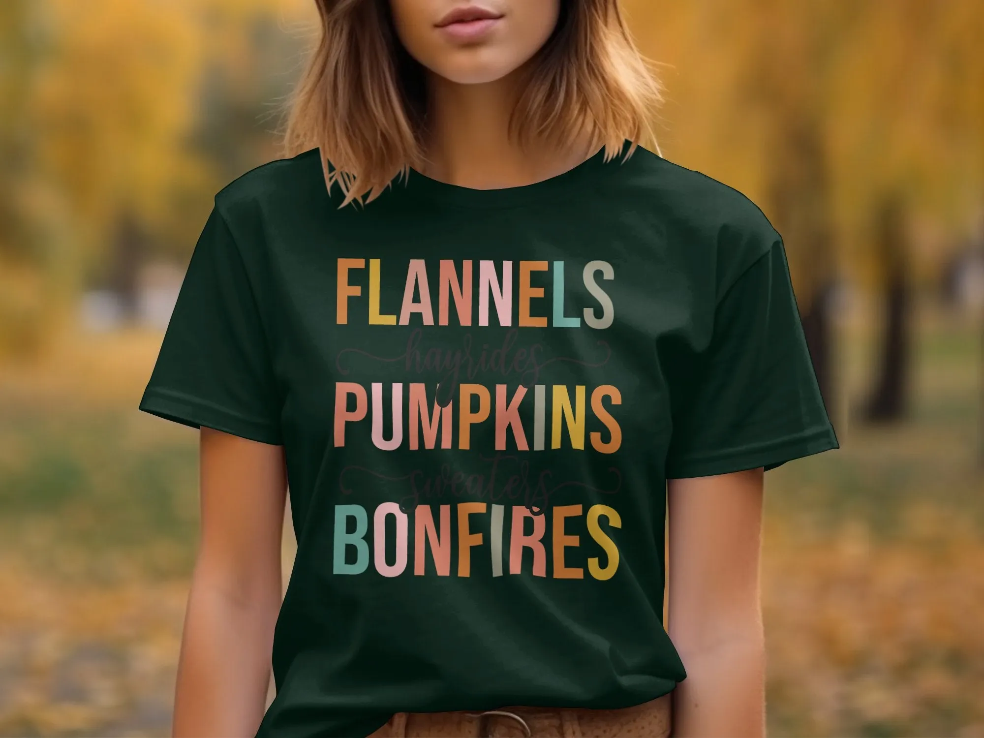 Flannels Hayrides Pumpkins Sweaters Bonfires Shirt, Tank, Sweatshirt & Matching Family Shirts. Fall or Thanksgiving Gift