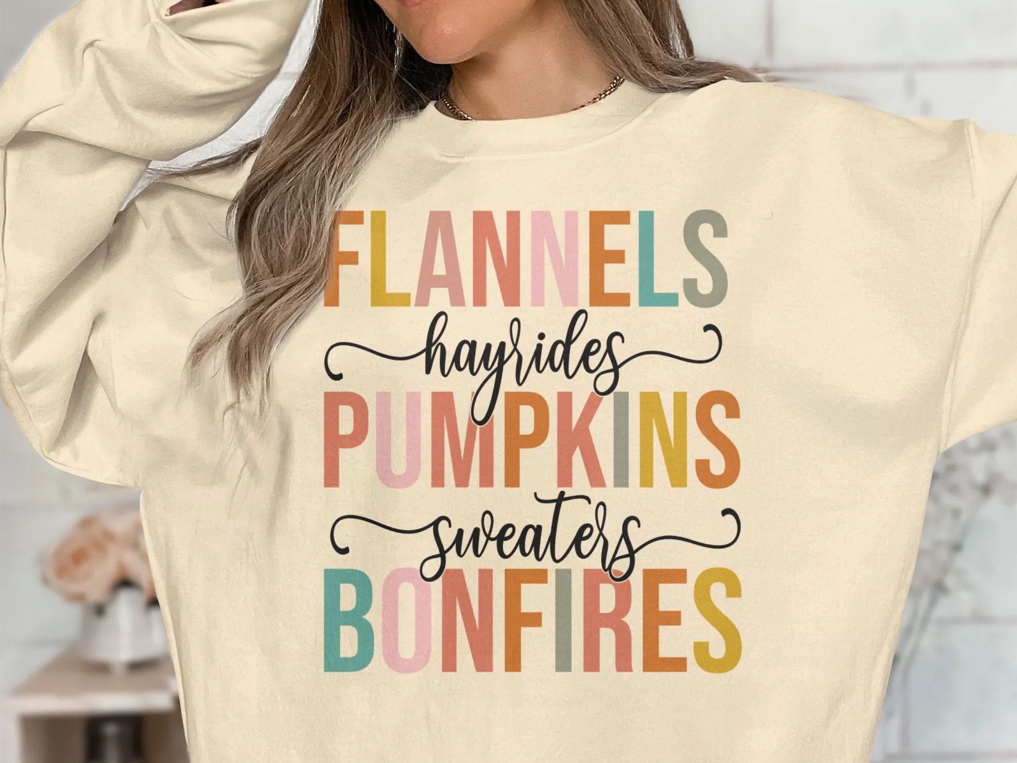 Flannels Hayrides Pumpkins Sweaters Bonfires Shirt, Tank, Sweatshirt & Matching Family Shirts. Fall or Thanksgiving Gift