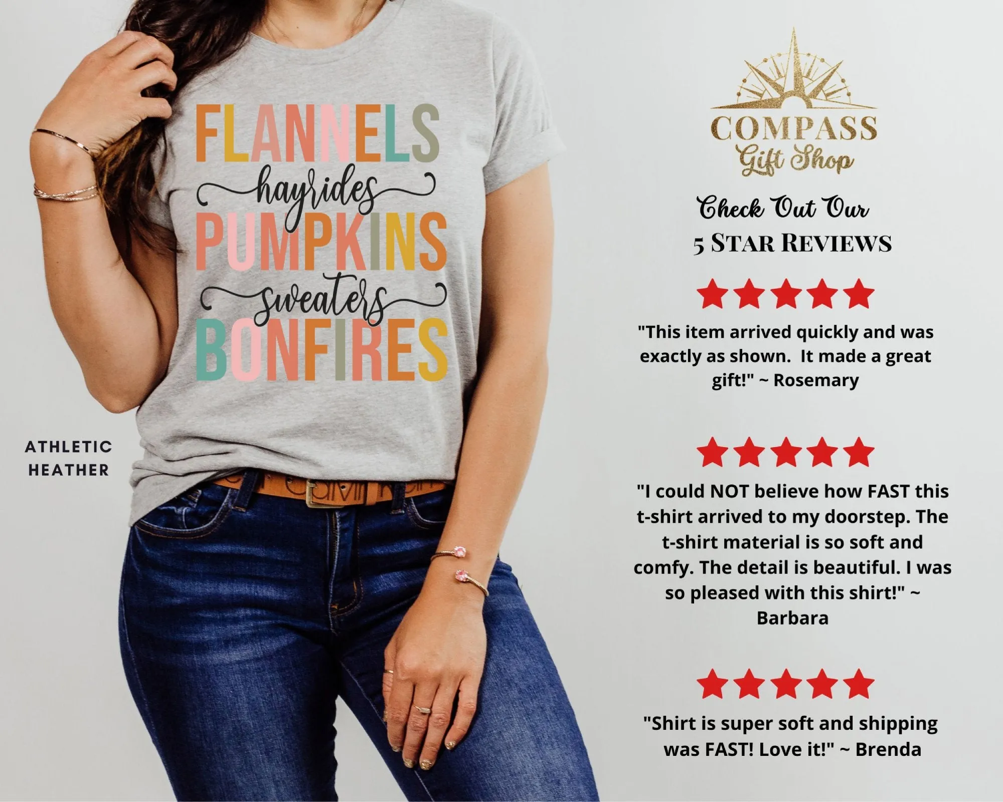 Flannels Hayrides Pumpkins Sweaters Bonfires Shirt, Tank, Sweatshirt & Matching Family Shirts. Fall or Thanksgiving Gift