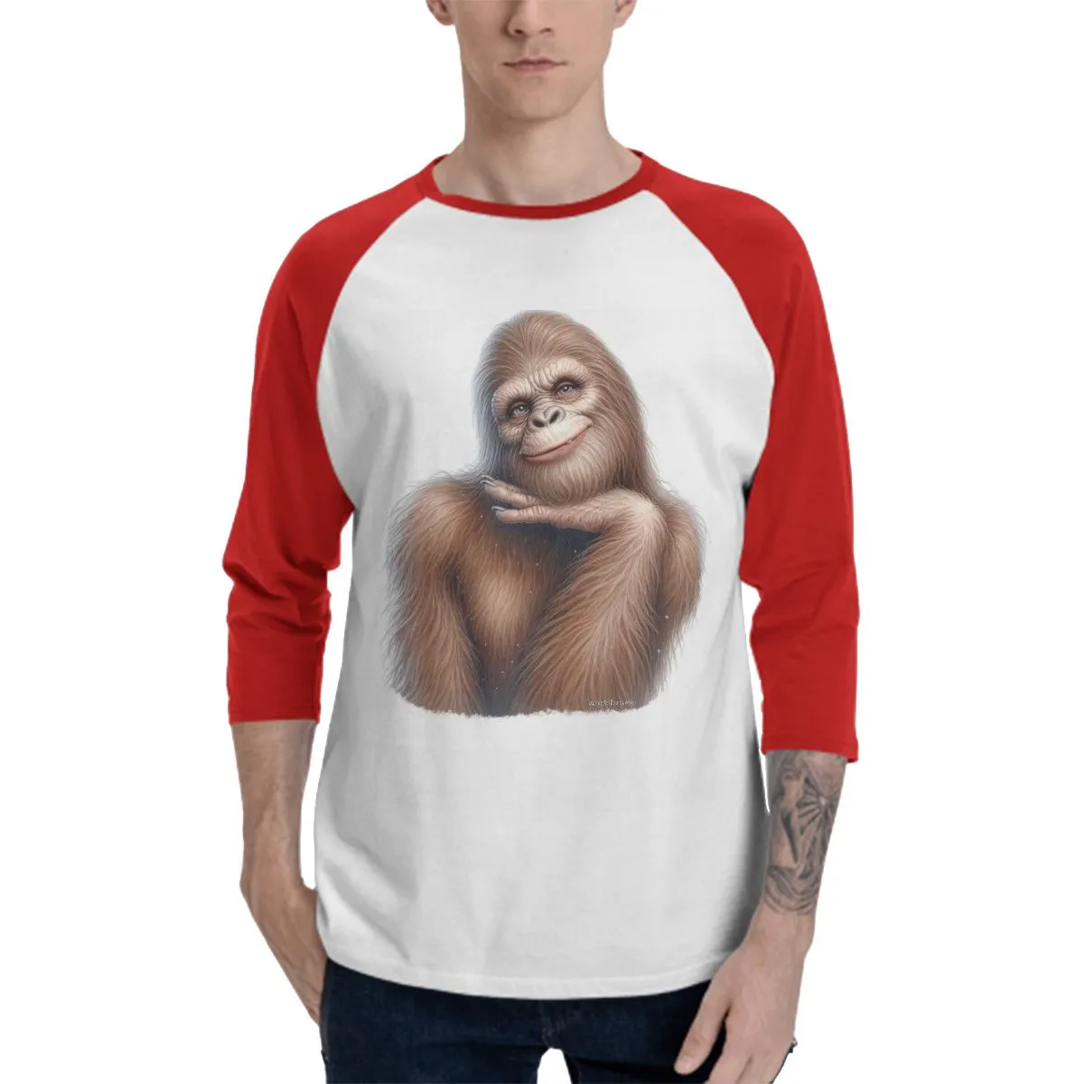 Flirty Female Sasquatch, Bigfoot 3/4 Sleeve Baseball Shirt