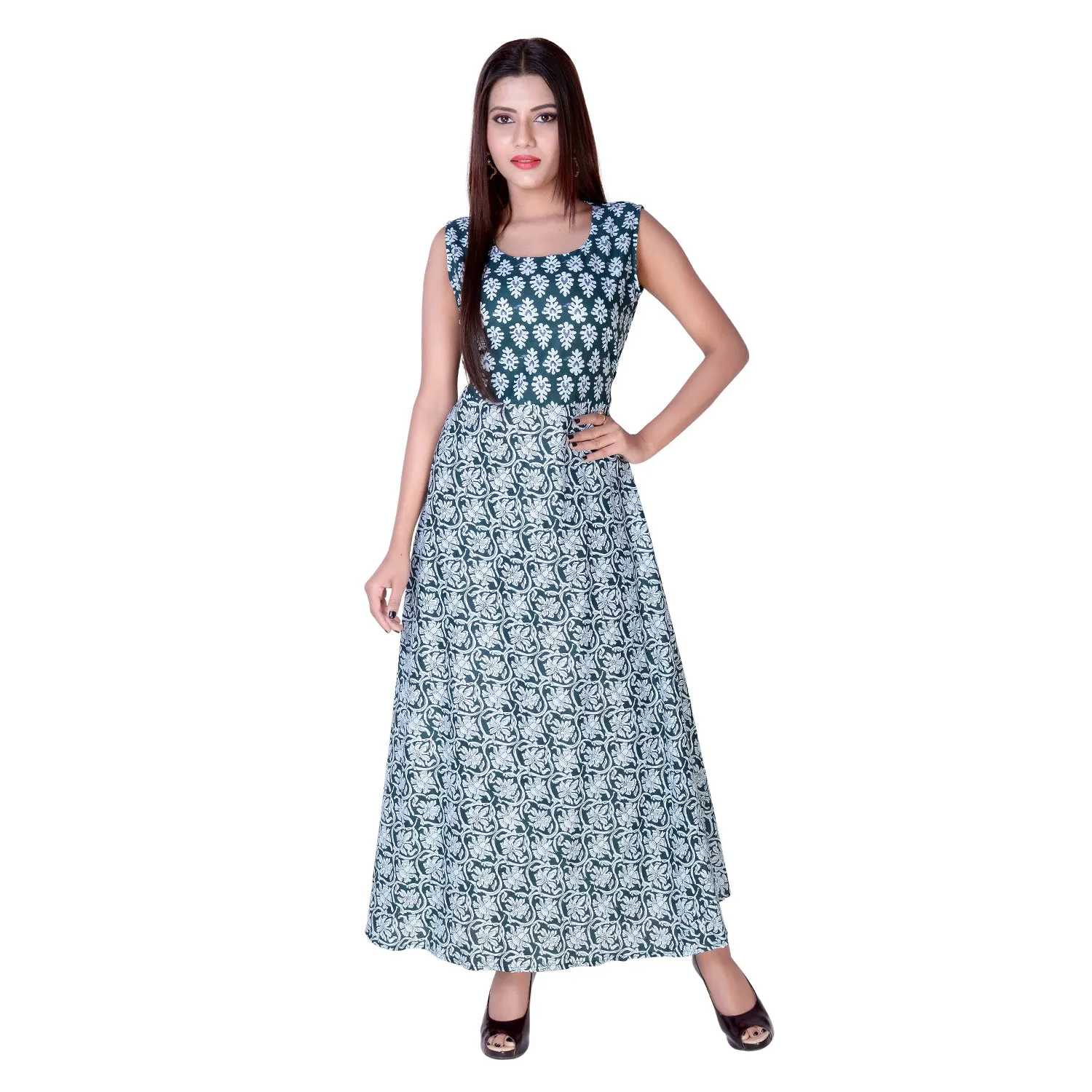 Floor Length Cotton Flared Maxi Style