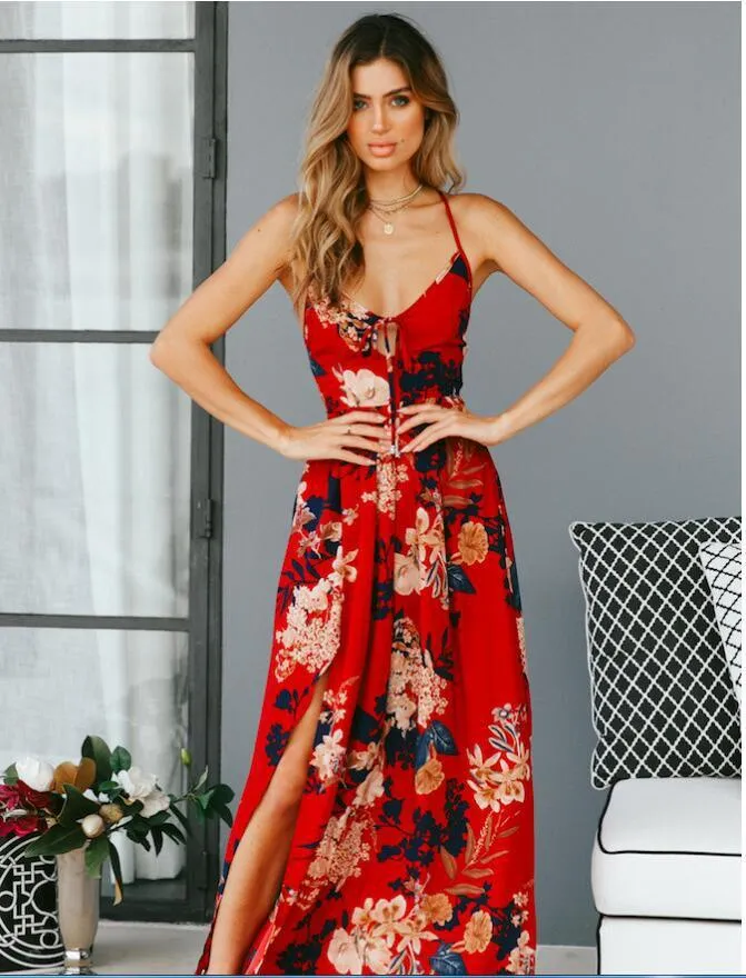 Floral Printed Plus Size Maxi Dress