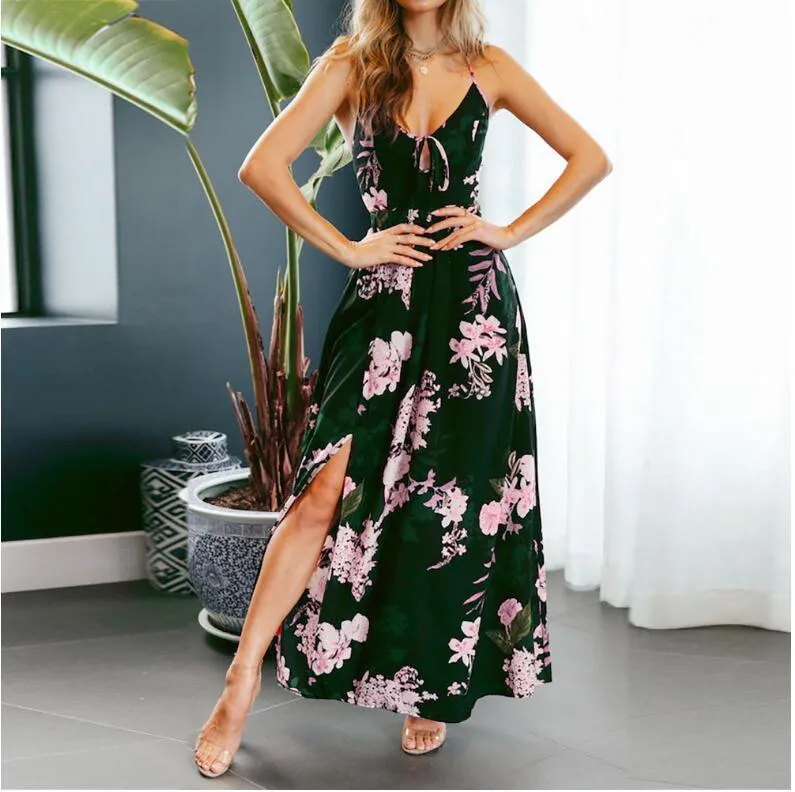 Floral Printed Plus Size Maxi Dress
