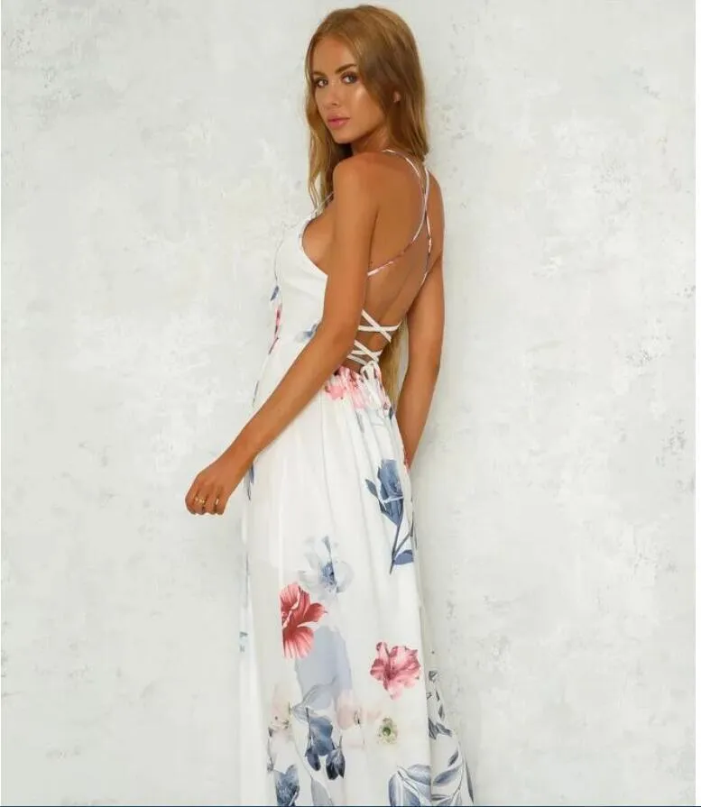 Floral Printed Plus Size Maxi Dress