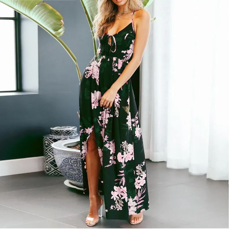 Floral Printed Plus Size Maxi Dress