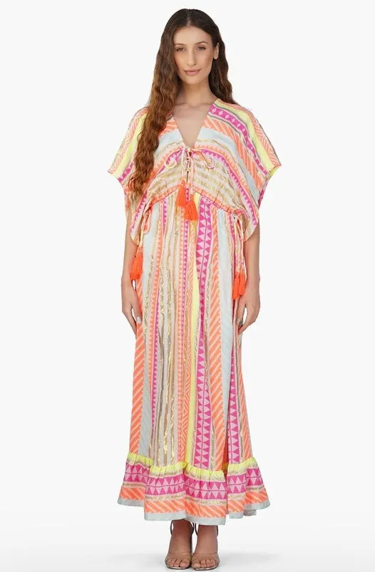 Fluorescent Striped Maxi Dress