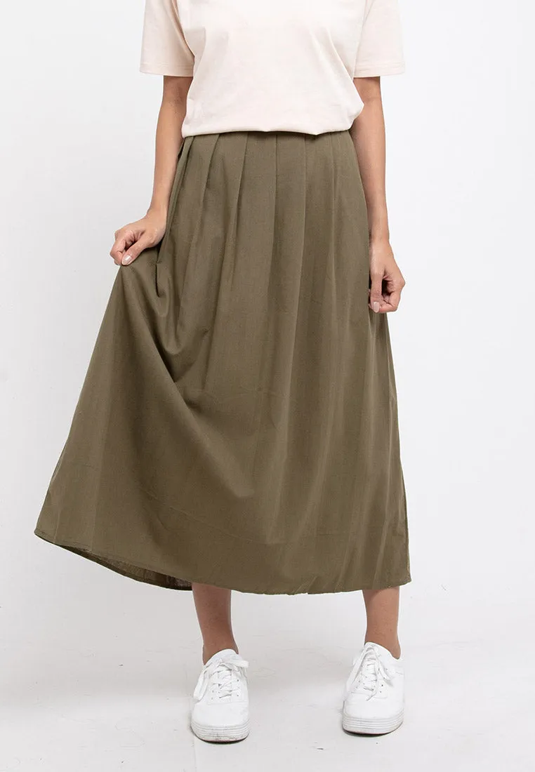Forest Ladies Woven Pleated Midi Skirt Women Skirt | Skirt Perempuan - 885008