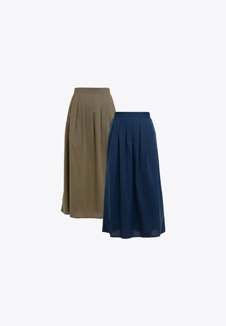 Forest Ladies Woven Pleated Midi Skirt Women Skirt | Skirt Perempuan - 885008