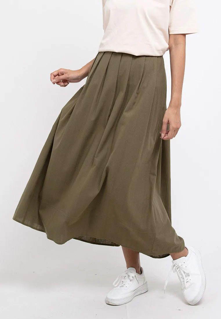 Forest Ladies Woven Pleated Midi Skirt Women Skirt | Skirt Perempuan - 885008