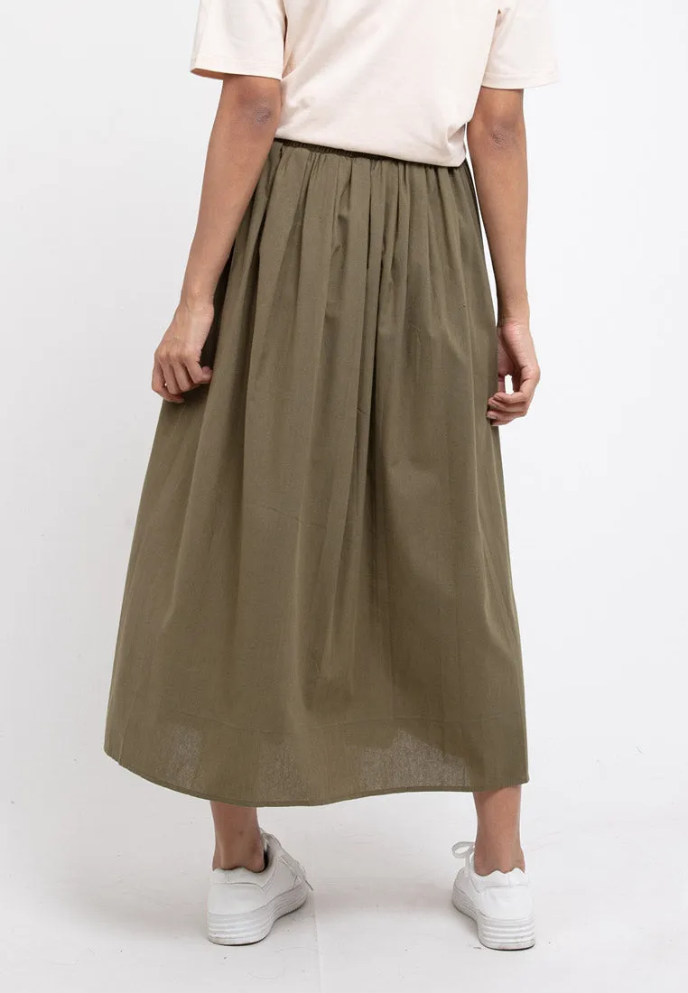 Forest Ladies Woven Pleated Midi Skirt Women Skirt | Skirt Perempuan - 885008