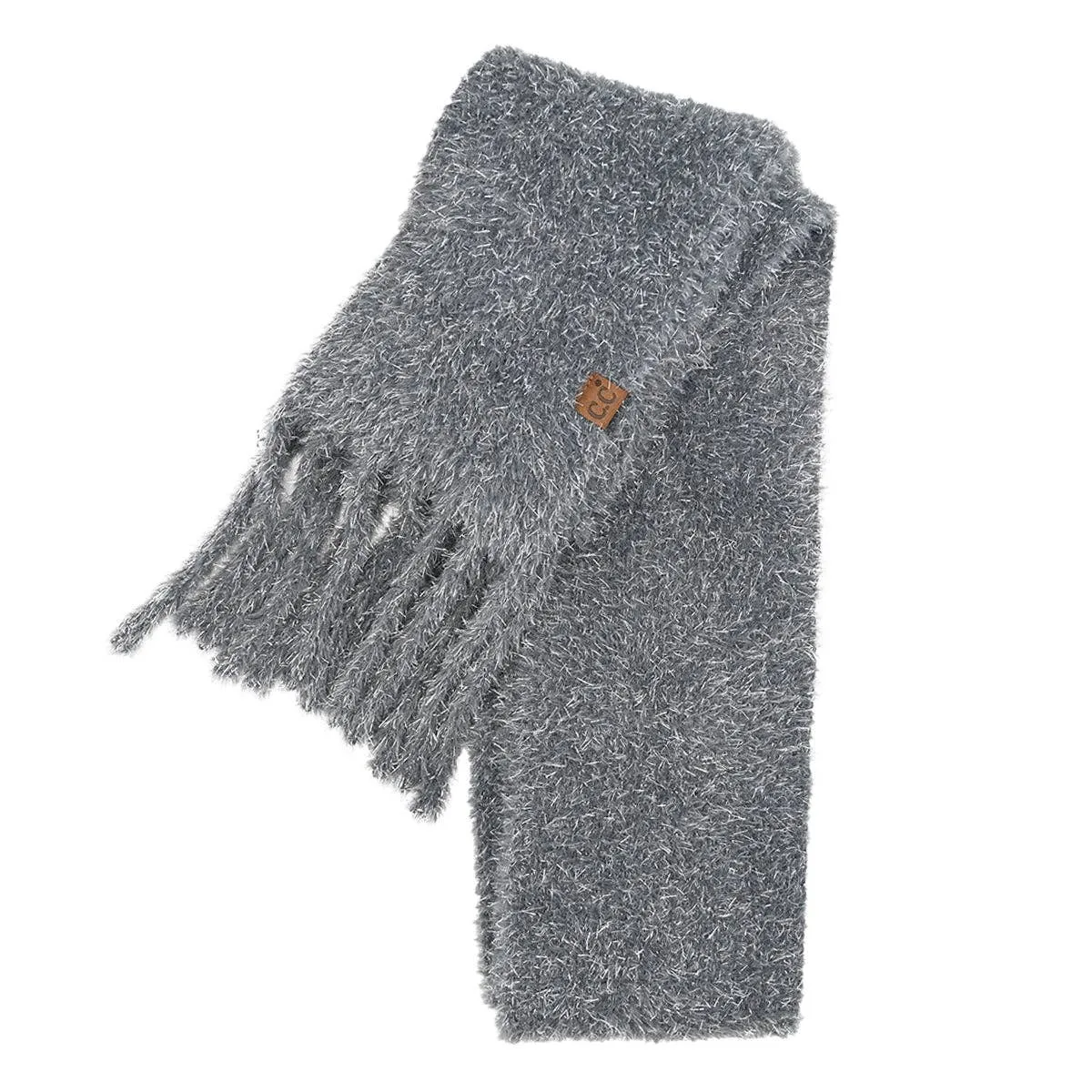 Gray Metallic Eyelash C.C Scarf