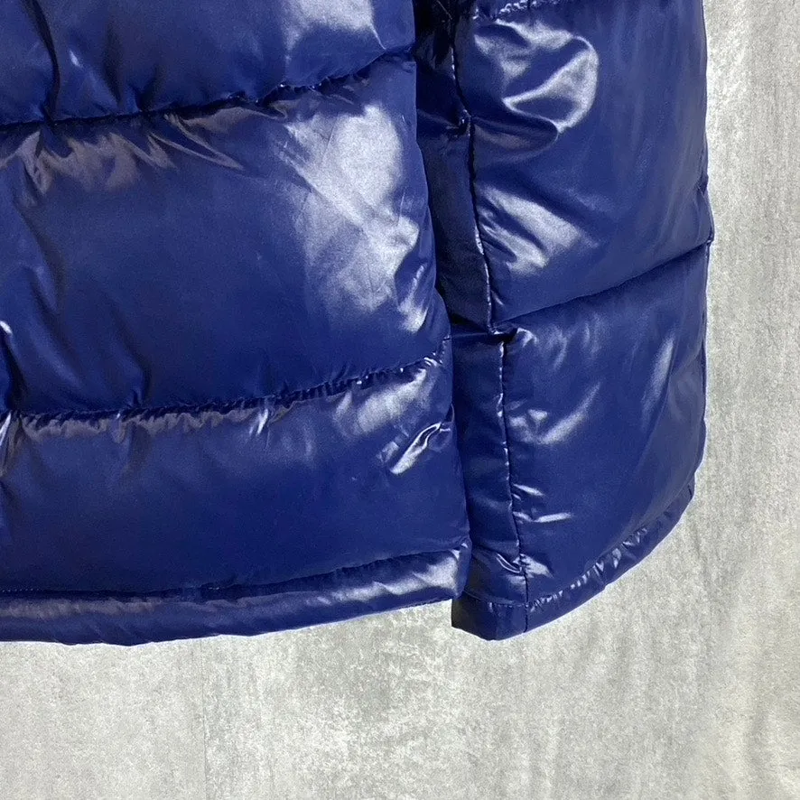 GUESS Men's Dark Navy Removable Hood Water-Resistant Puffer Full-Zip Jacket SZXL