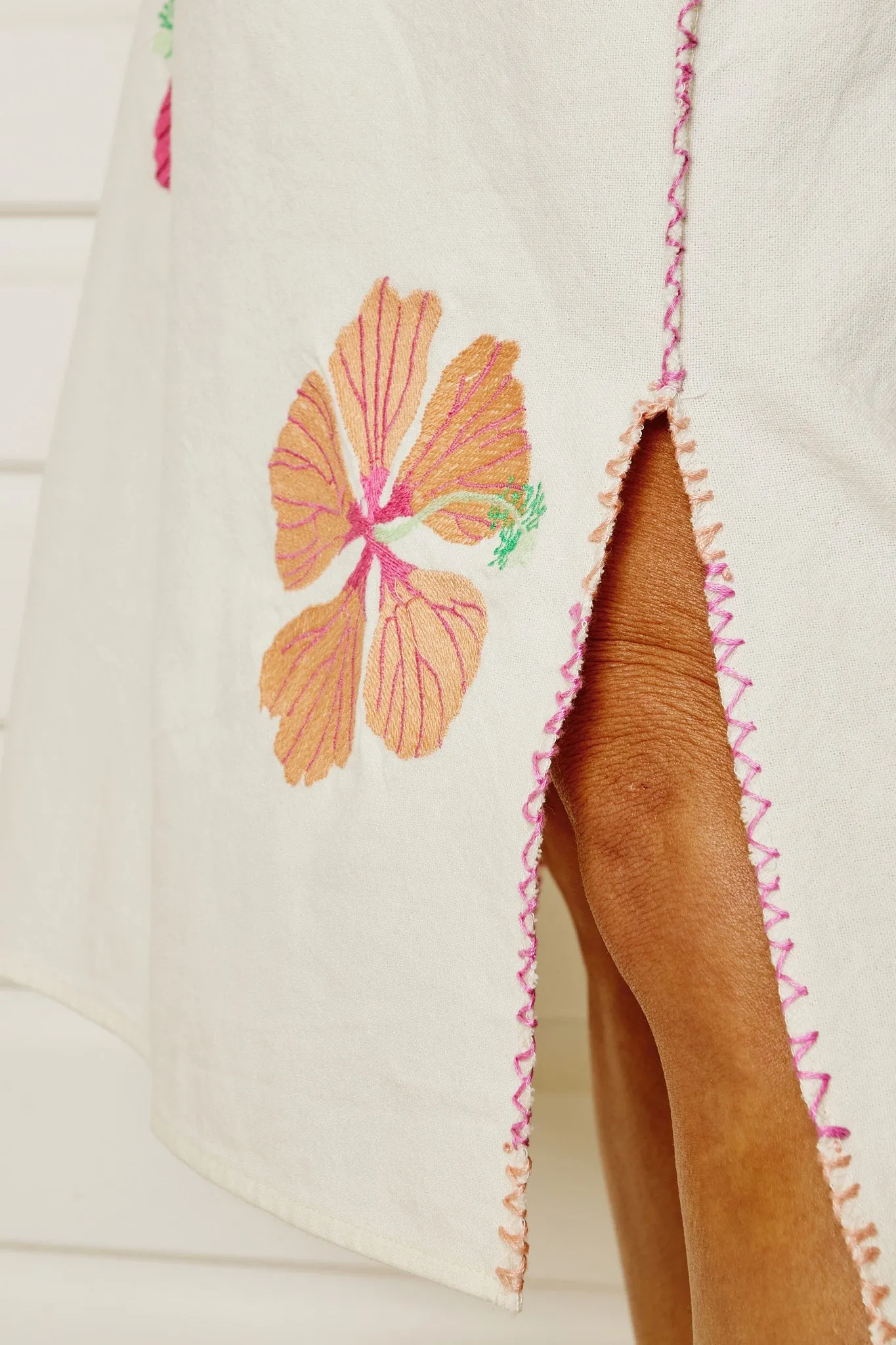 Hibiscus Embroidered Midi - Mandalay Designs