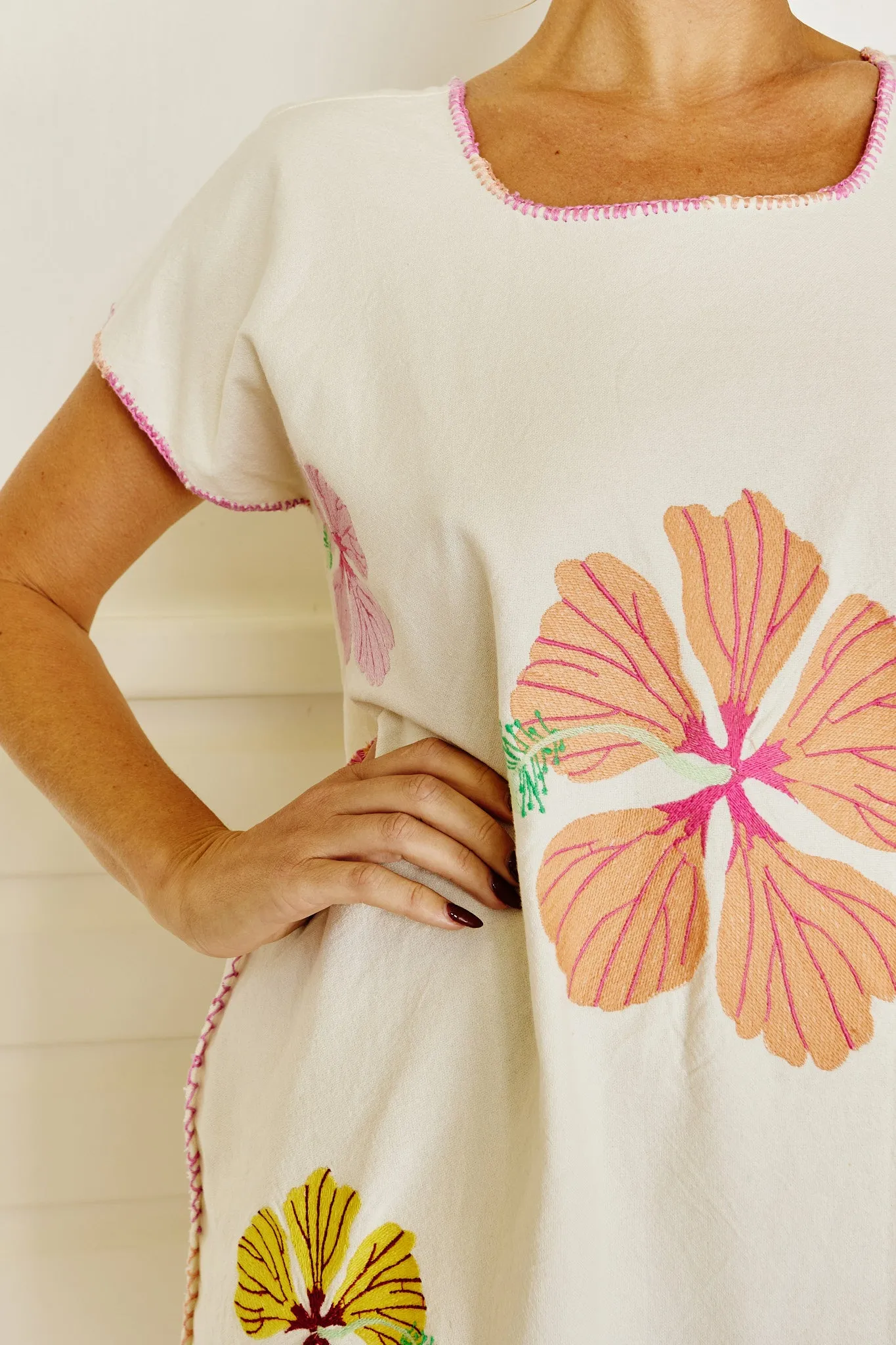 Hibiscus Embroidered Midi - Mandalay Designs