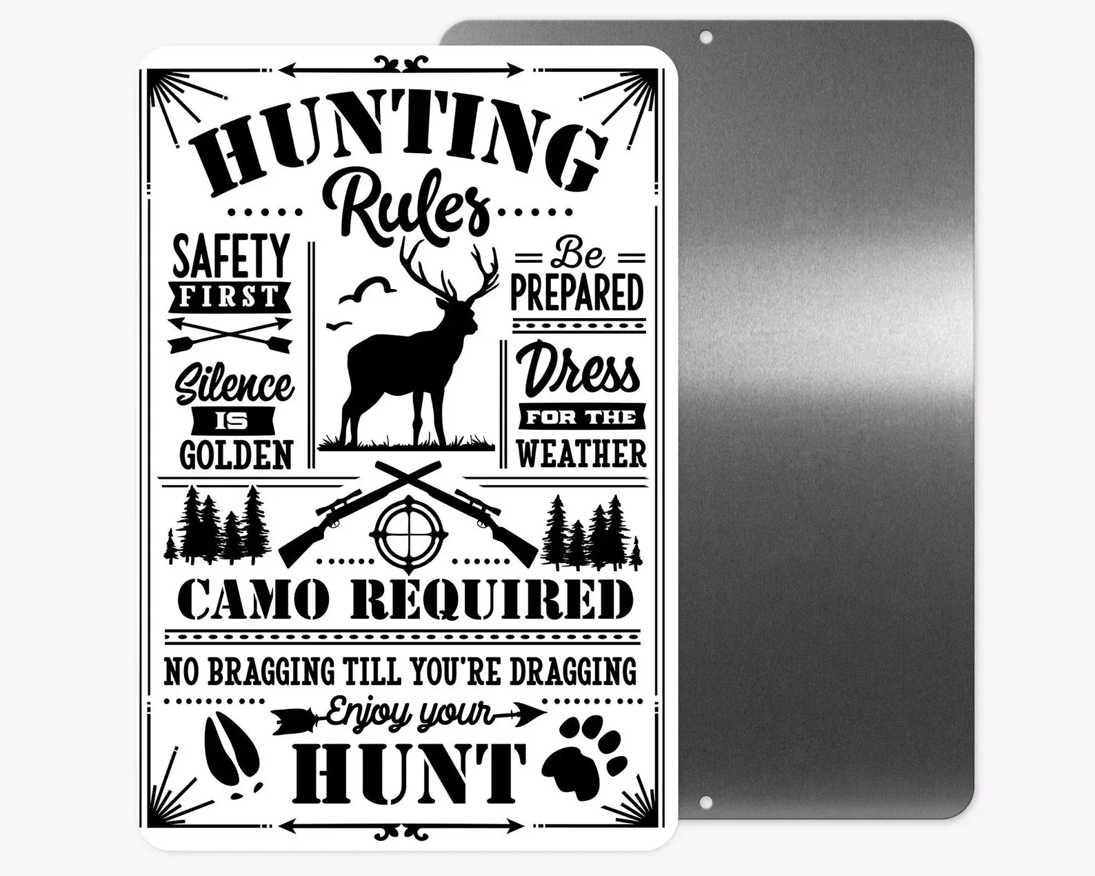 Hunting Rule Sign 12x18