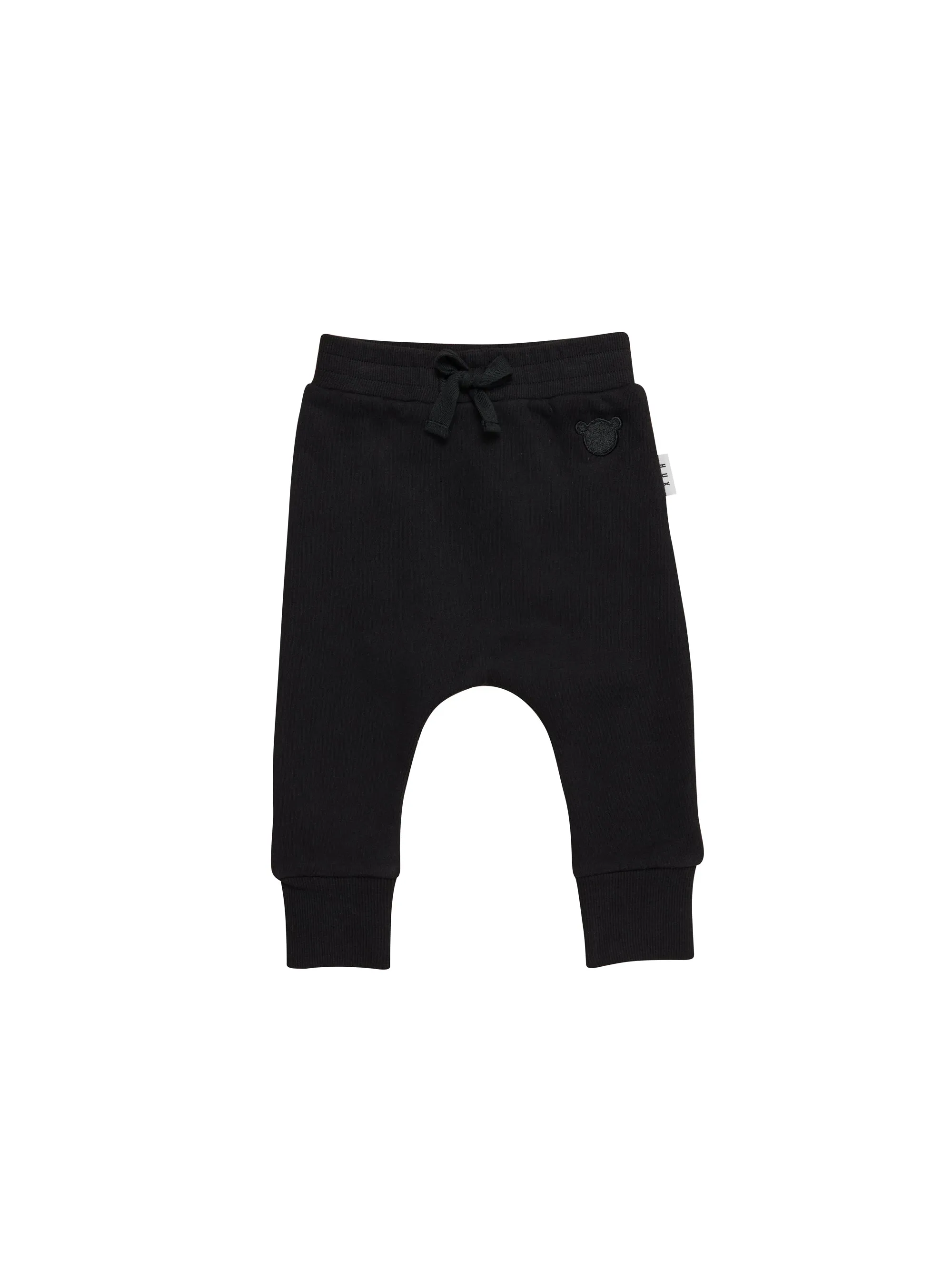 Huxbaby Black Fleece Drop Crotch Pants