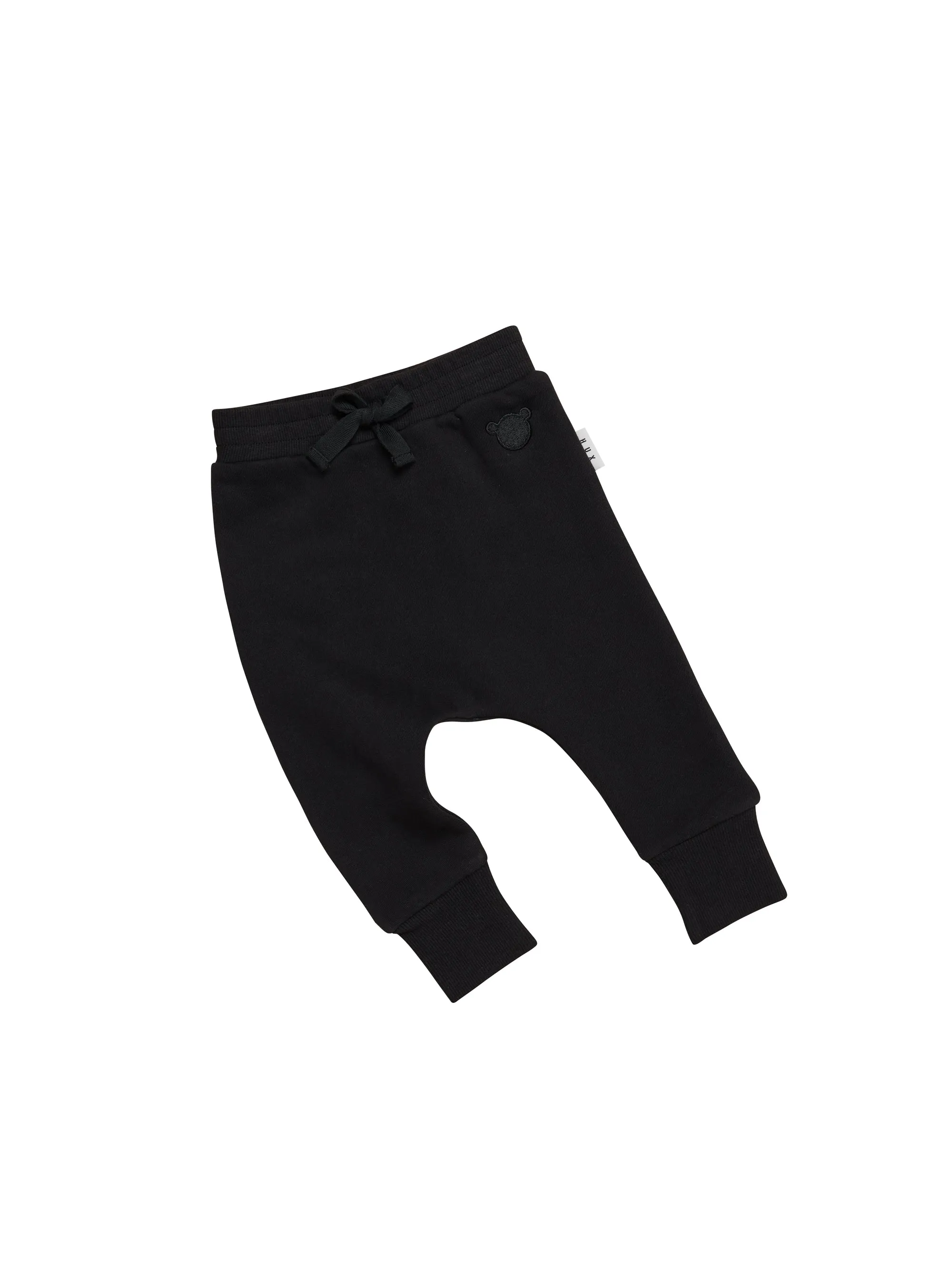 Huxbaby Black Fleece Drop Crotch Pants