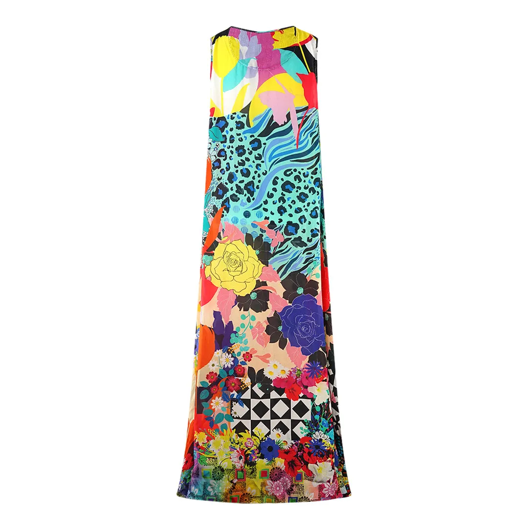 Inoa Monrovian 12001 Multicoloured Silk Flowing Maxi Dress