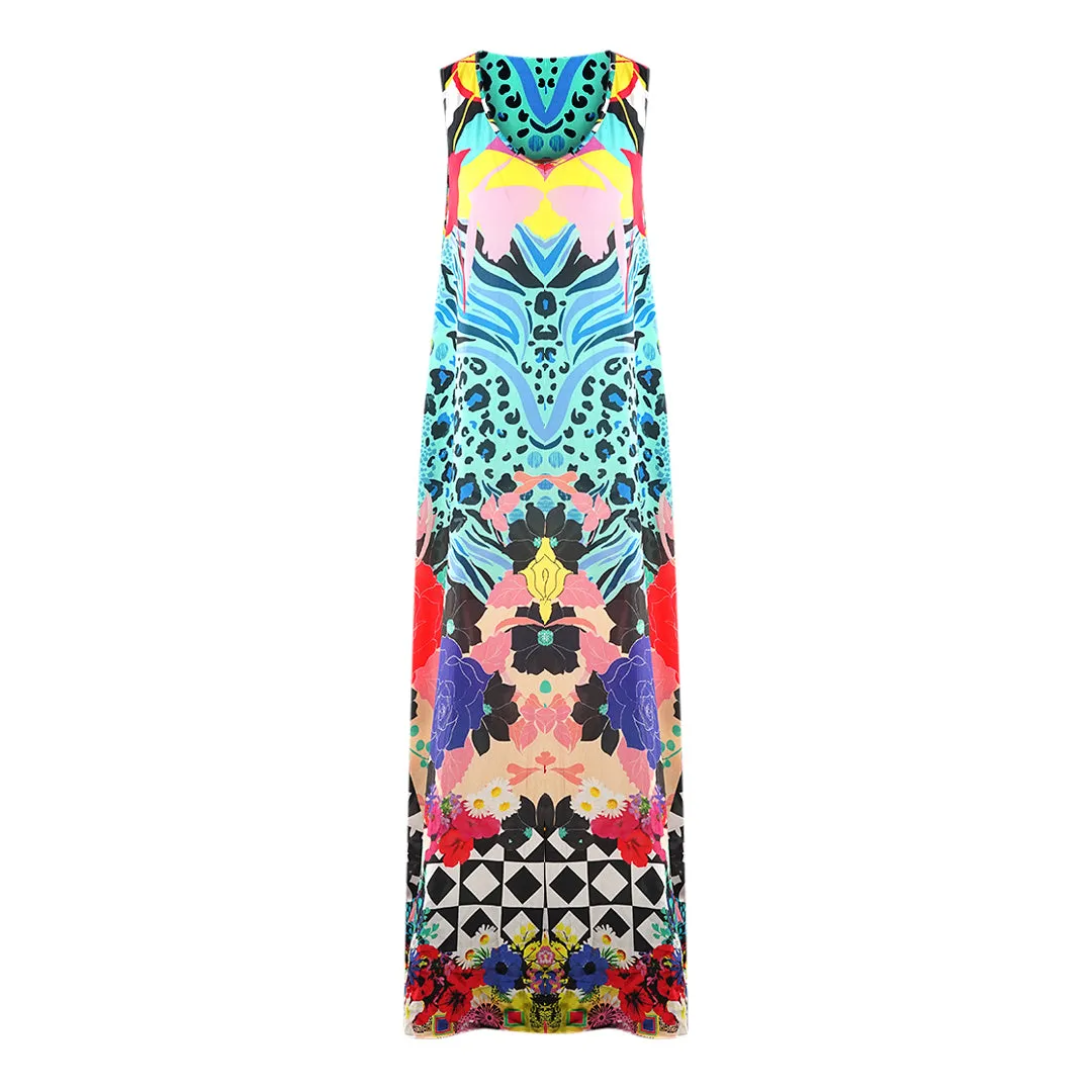 Inoa Monrovian 12001 Multicoloured Silk Flowing Maxi Dress