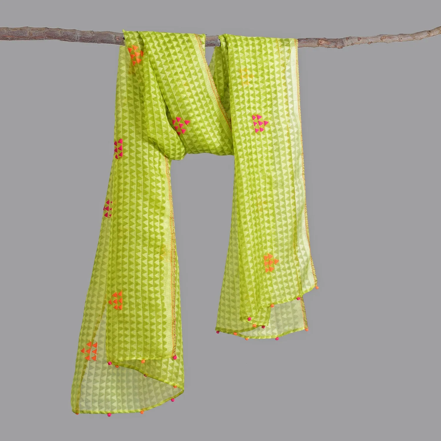 Kota Silk Handwoven Hand Block Printed Shoulder Wrap