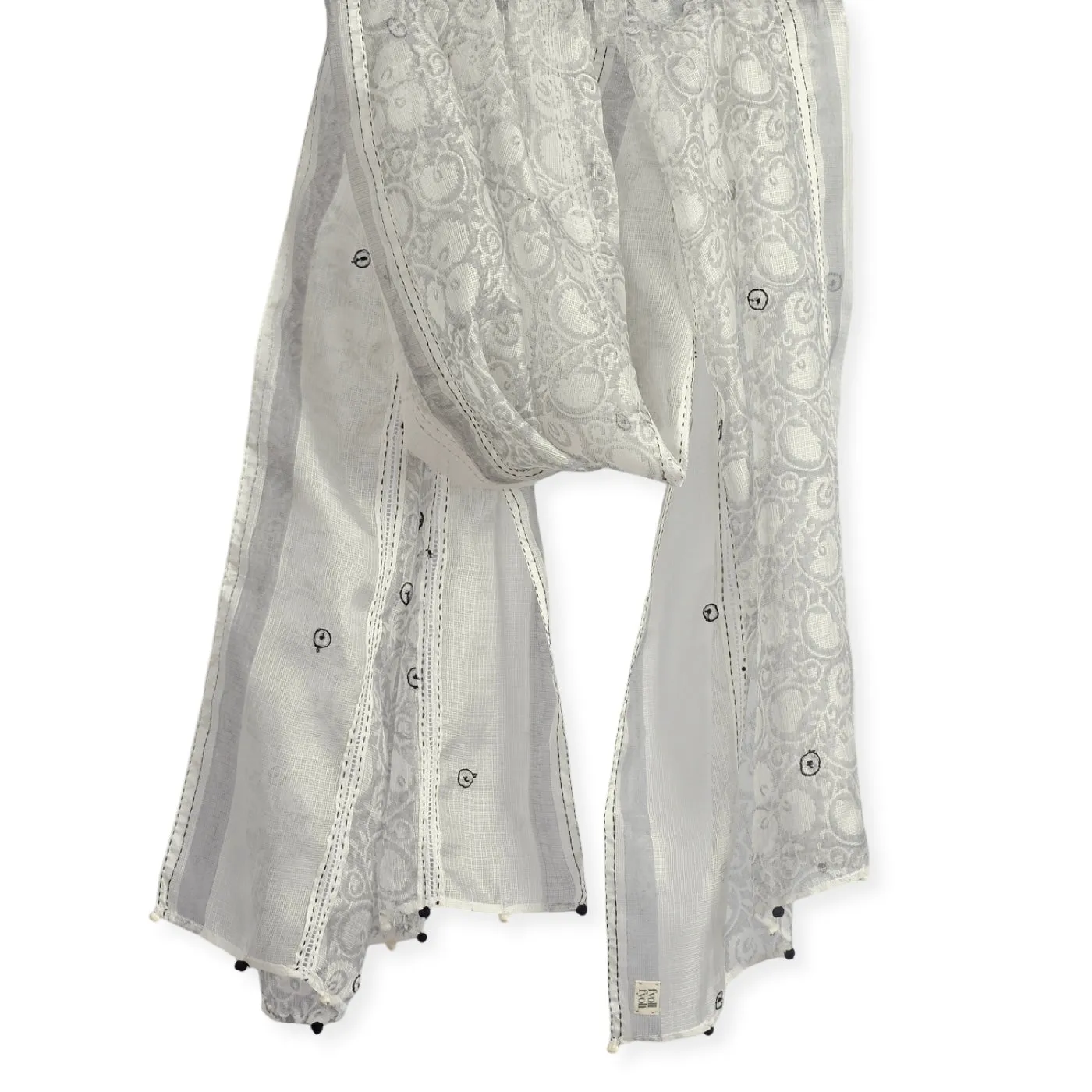 Kota Silk Handwoven Hand Block Printed Shoulder Wrap
