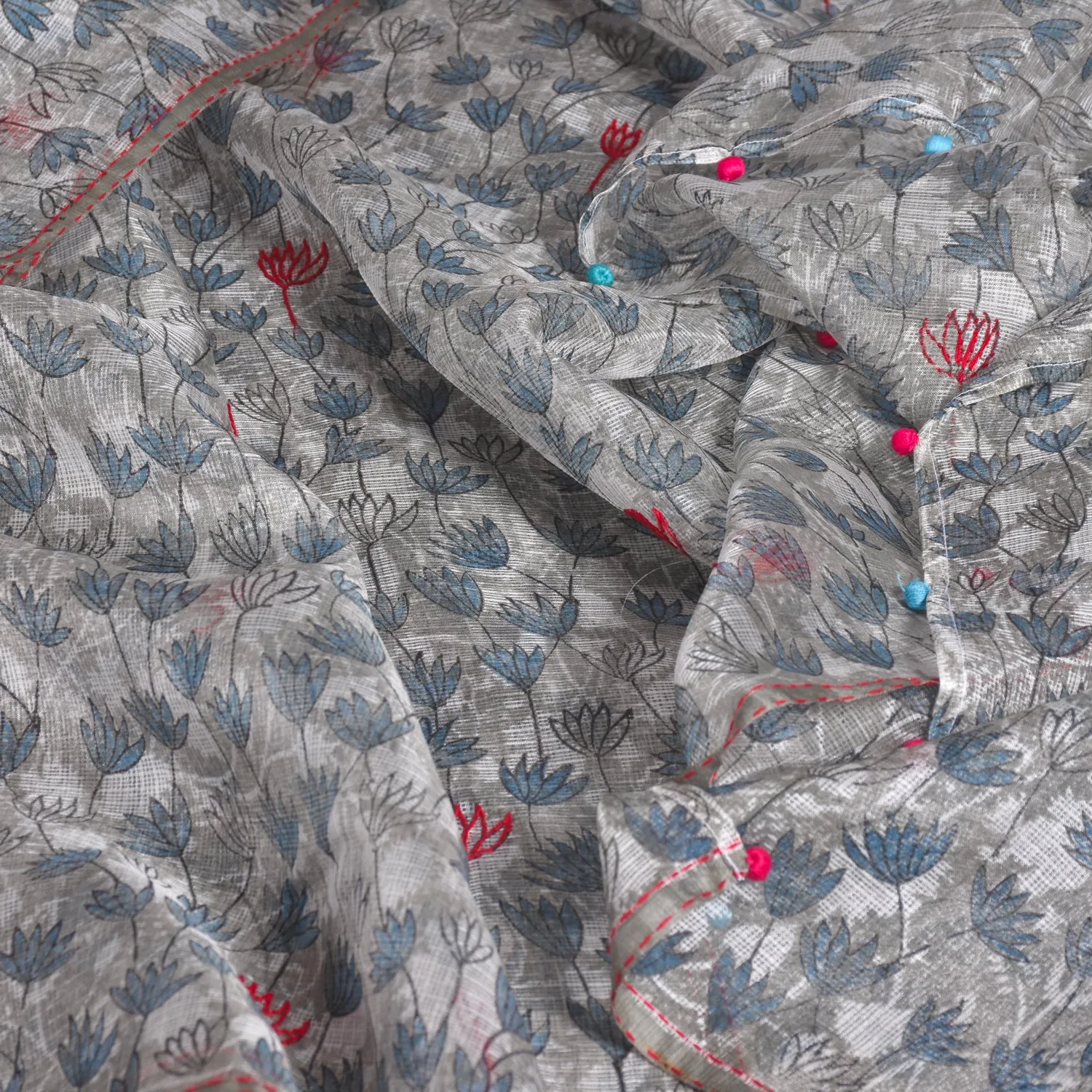 Kota Silk Handwoven Hand Block Printed Shoulder Wrap