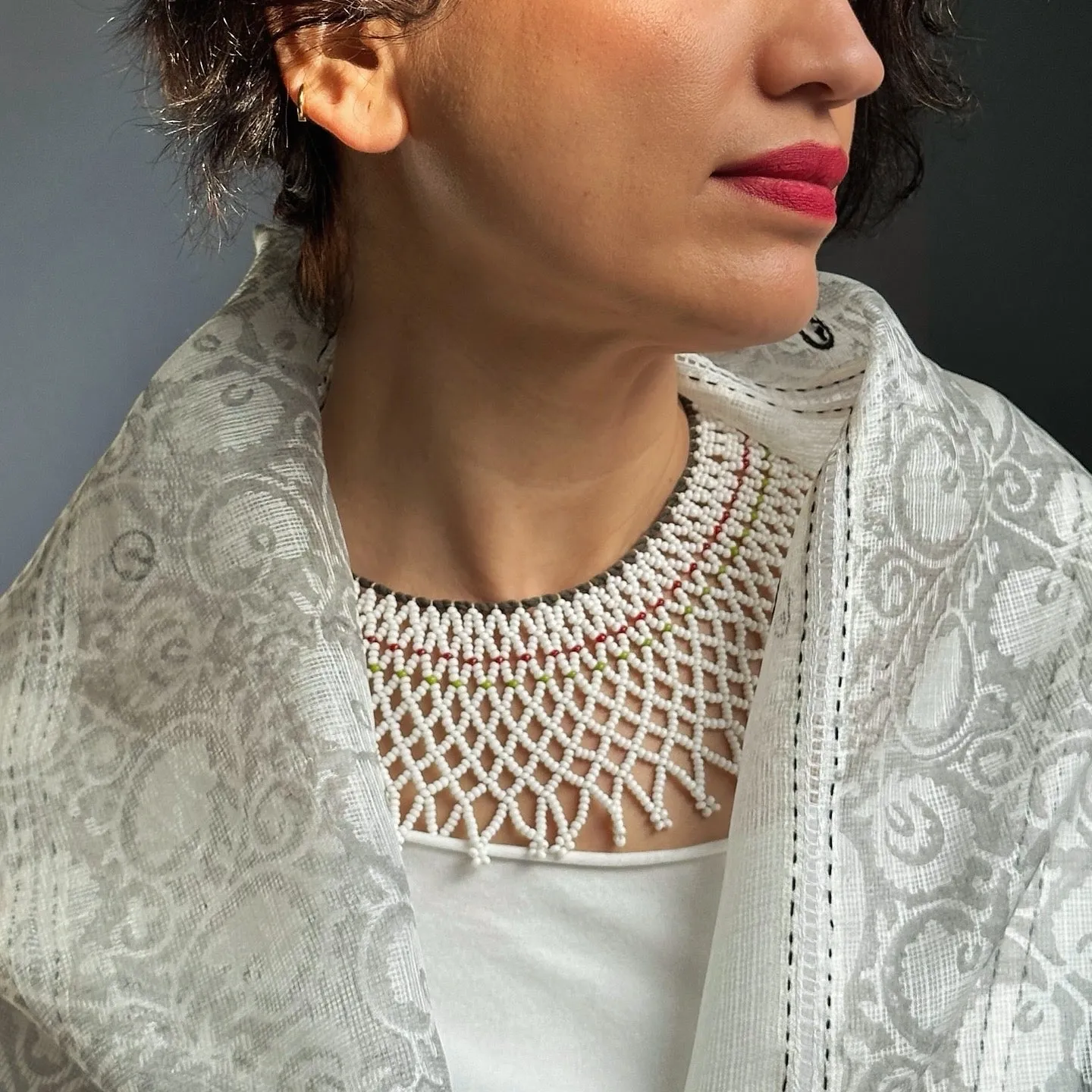 Kota Silk Handwoven Hand Block Printed Shoulder Wrap