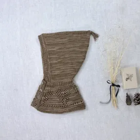 Lace Yoke Balaclava in Cocoa by Iver & Isla