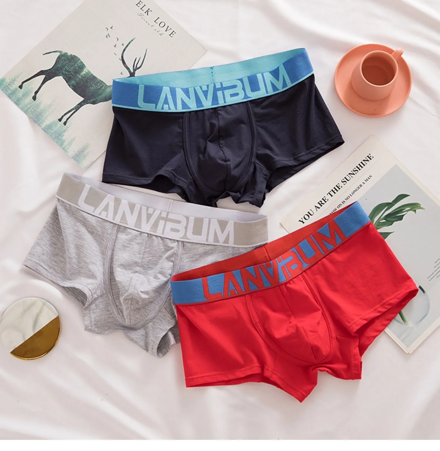 LANVIBUM MEN’S ATHLETIC BOXER BRIEFS