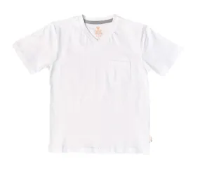 Leo And Zackary Boys White V-Neck T shirt