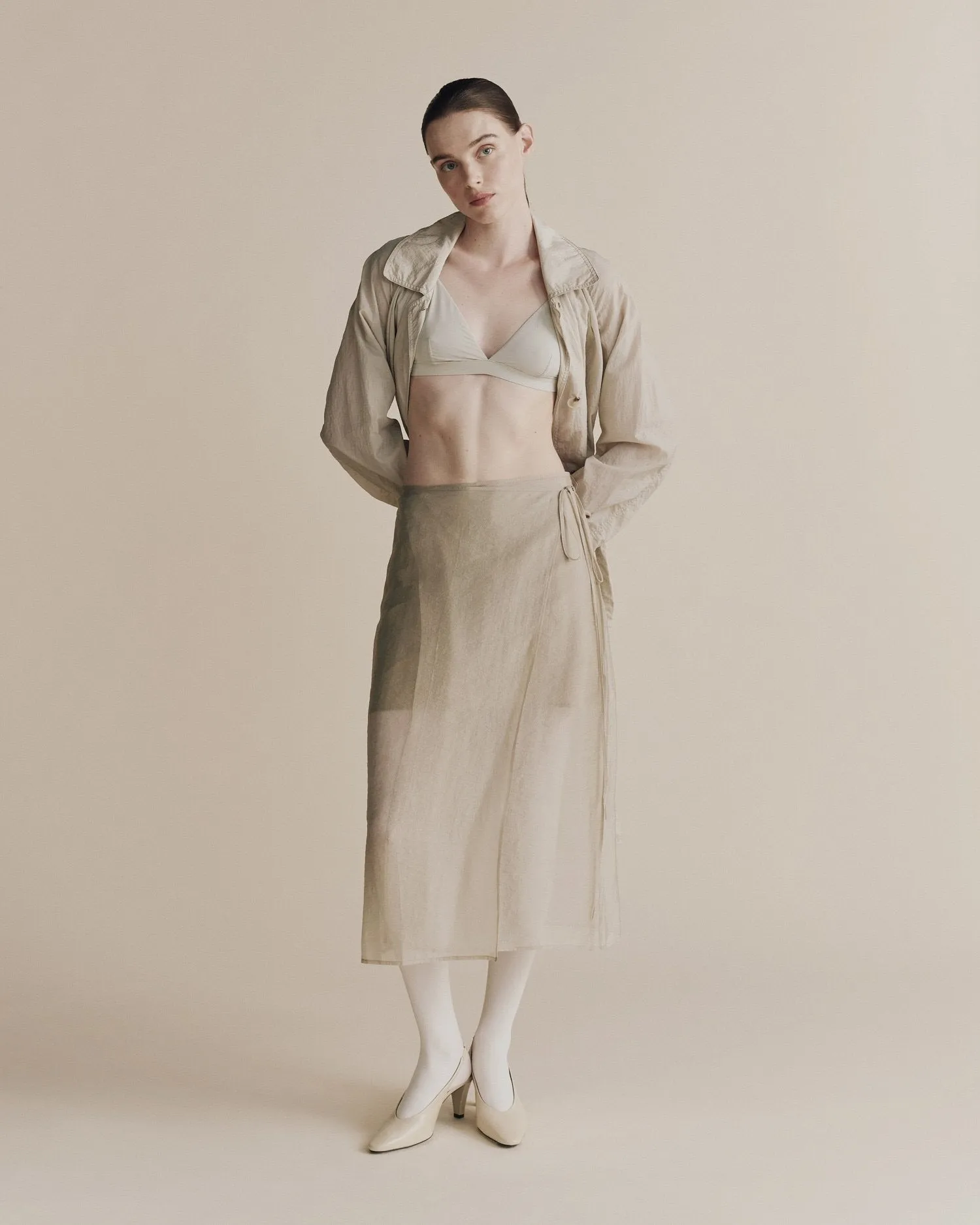 Light Green Organza Wrap Skirt