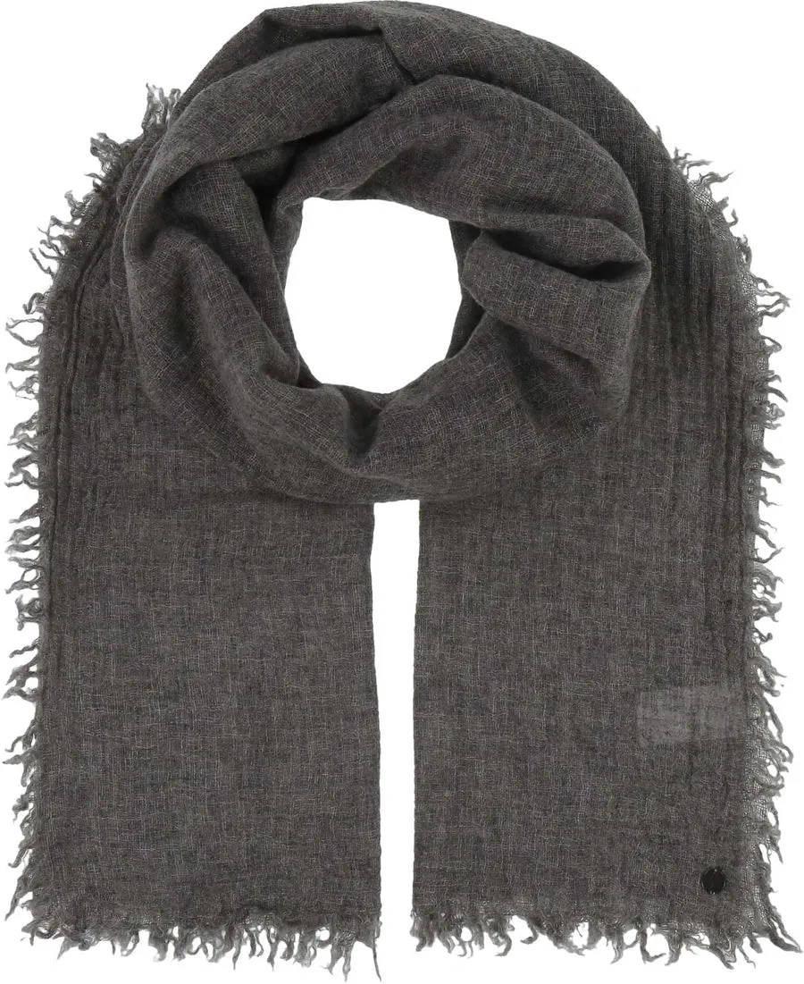 LIGHTWEIGHT WOOL SOLID FRINGE EVENING WRAP