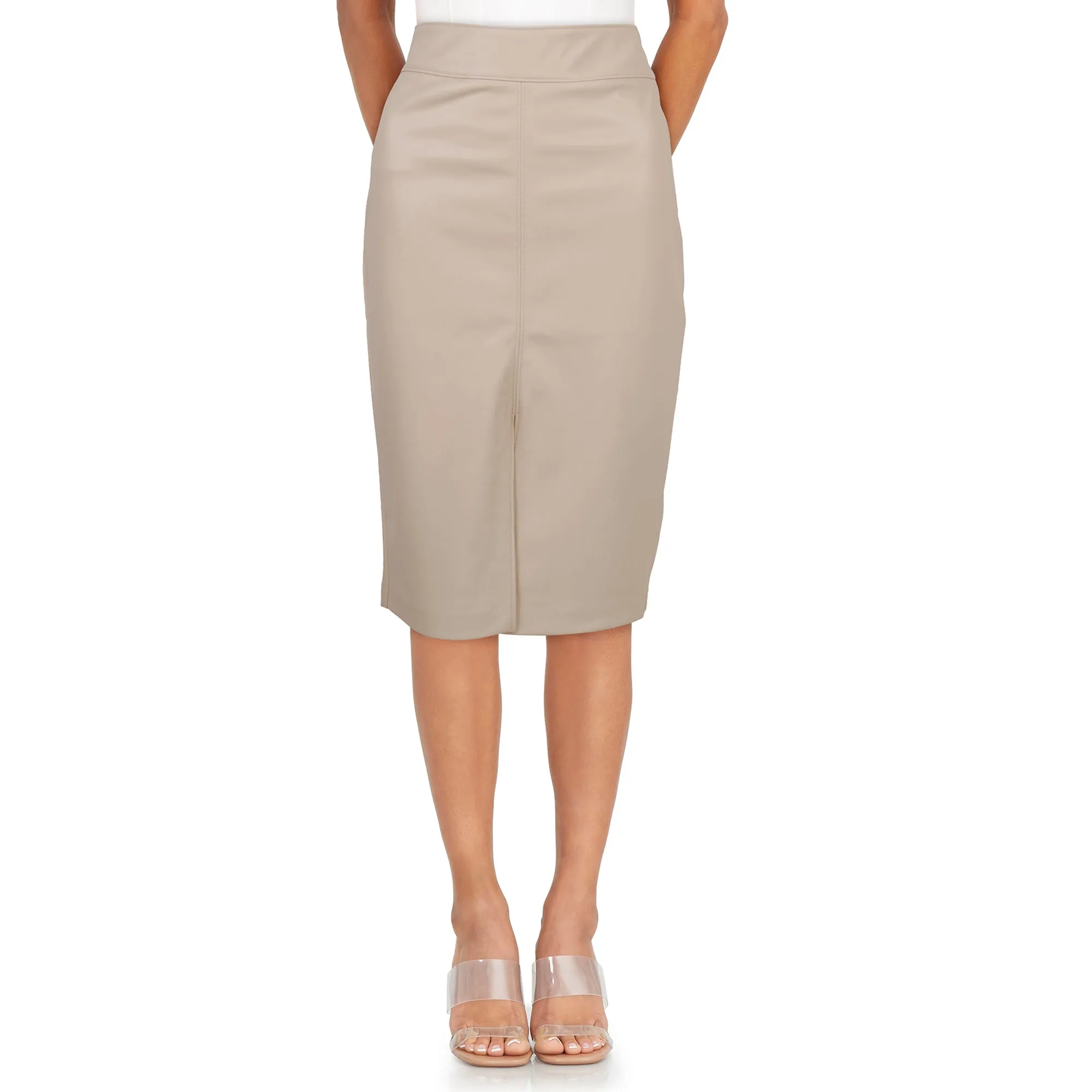 lily morgan Women's Trendsetters Pleather Midi Skirt